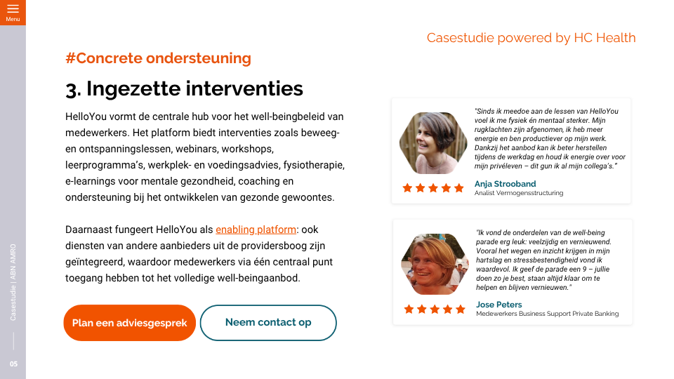 Ingezette interventies