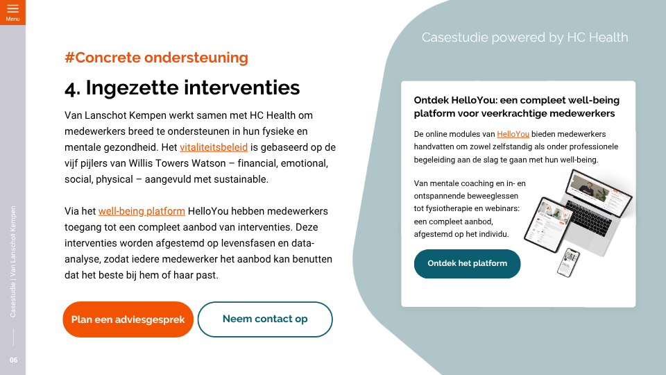 Ingezette interventies